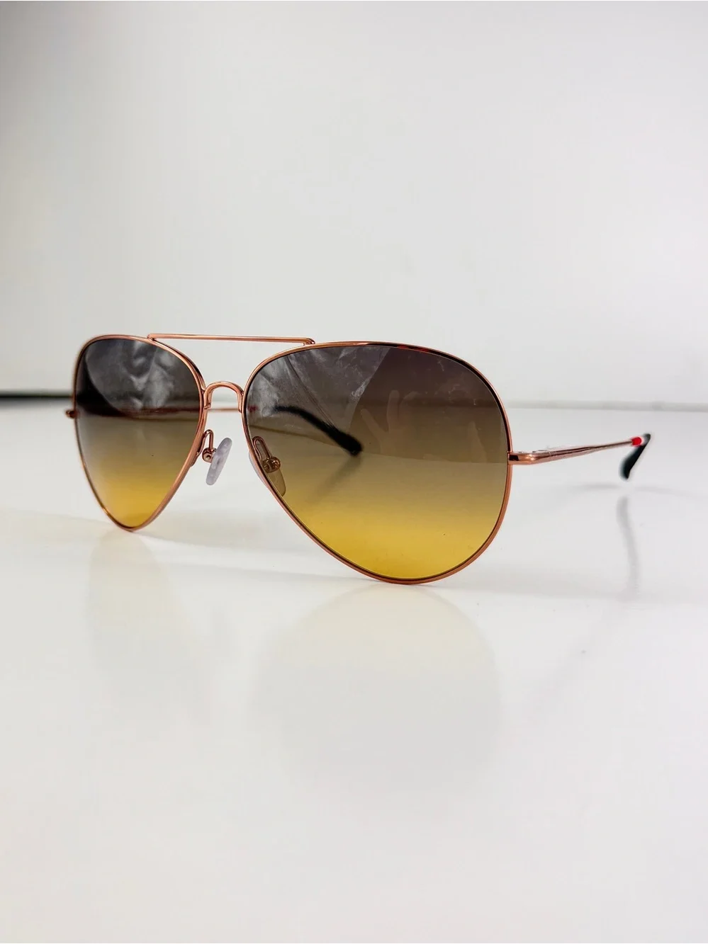 NWT Orlebar Brown x Linda Farrow Aviator Sunglasses OB10 C8 Rose Gold Full Set
